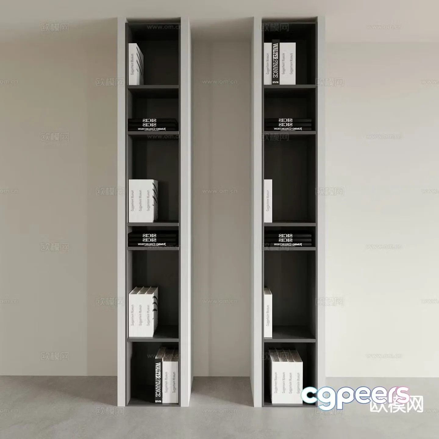 Modern bookcase display cabinet 3d model