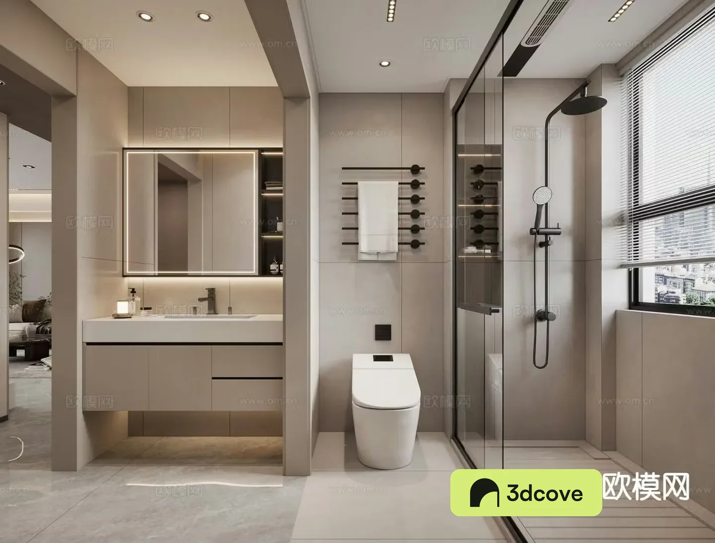 Modern bathroom toilet