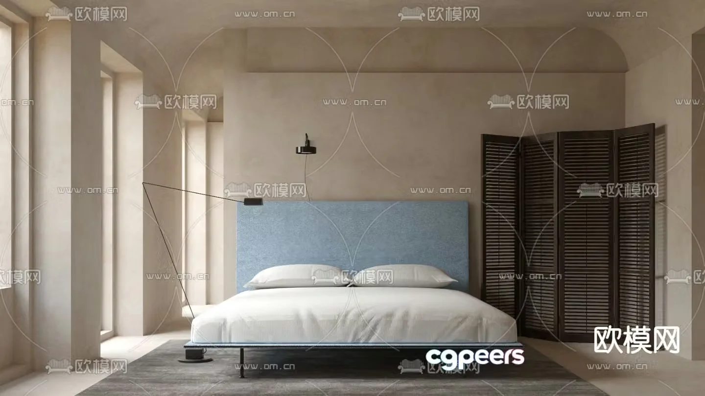 Bonaldo Italian double bed 3d model