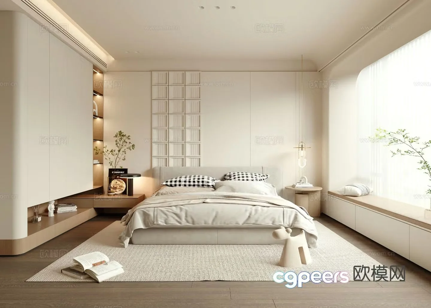 Creamy Bedroom Master Bedroom 3D Model