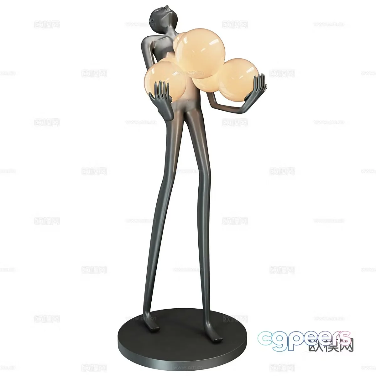 Modern Italian minimalist abstract character decoration floor lamp 3d model