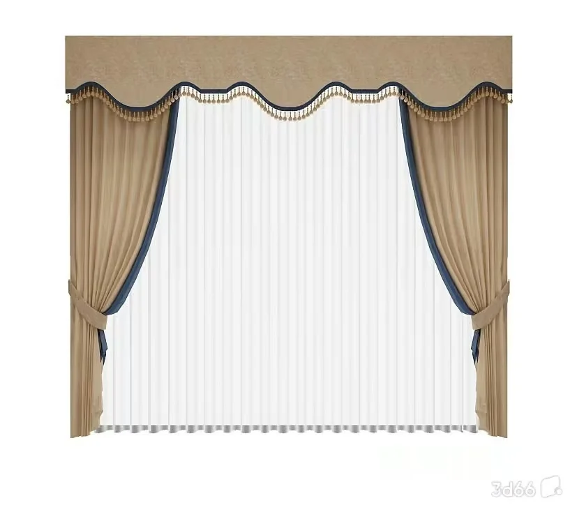 Beige Curtain 3D Model – 20971 – VRAY Render