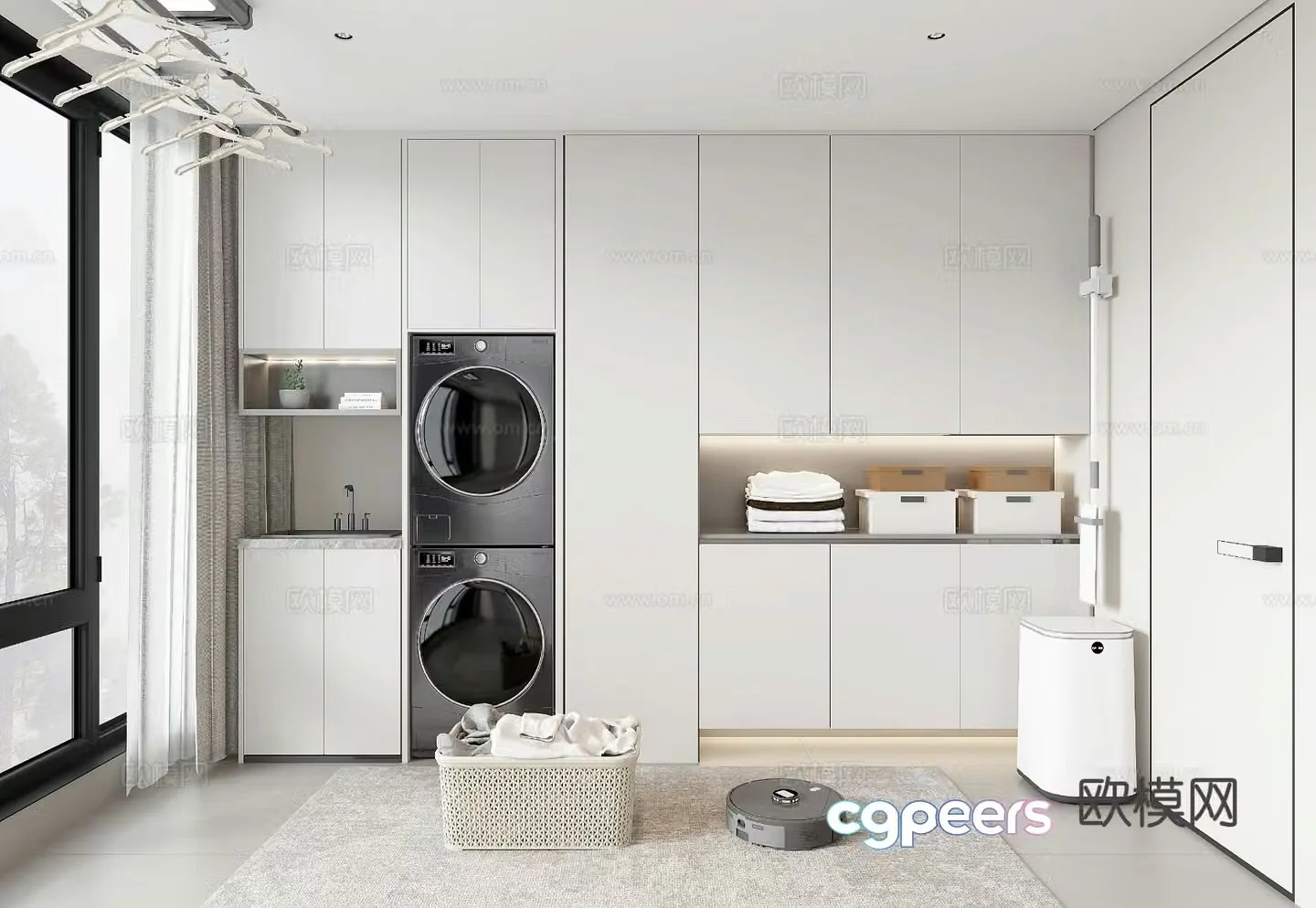 Modern washing machine cabinet 3d model