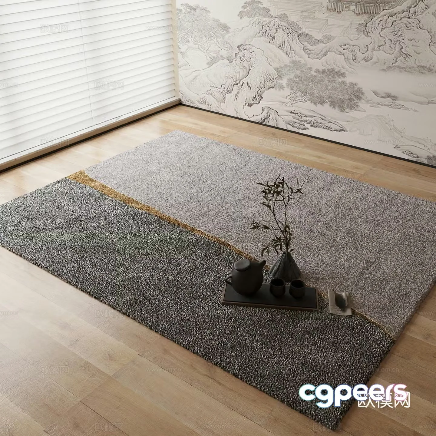 New Chinese carpet 3D model