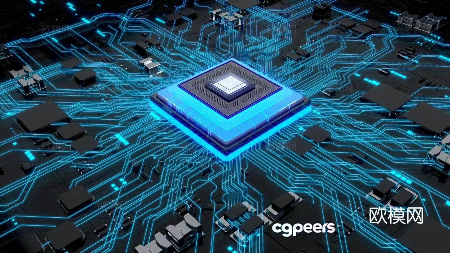 Chip AI chip CPU GPU processor mobile phone chip 3D model