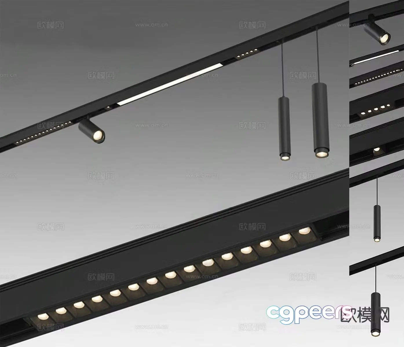 Modern downlight track spotlight 3d model