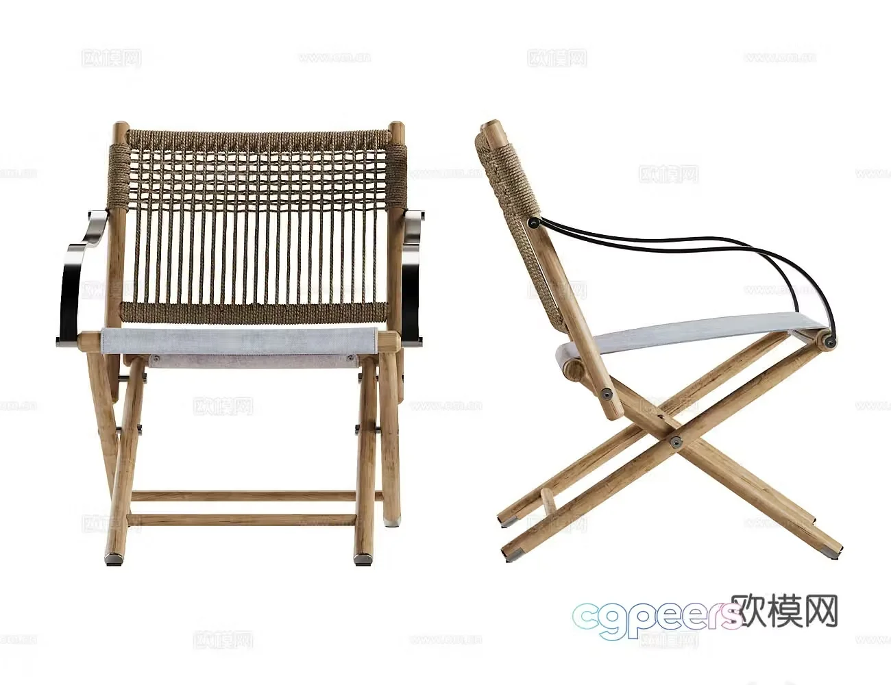 Wasabi New Chinese Outdoor Chair 3D Model
