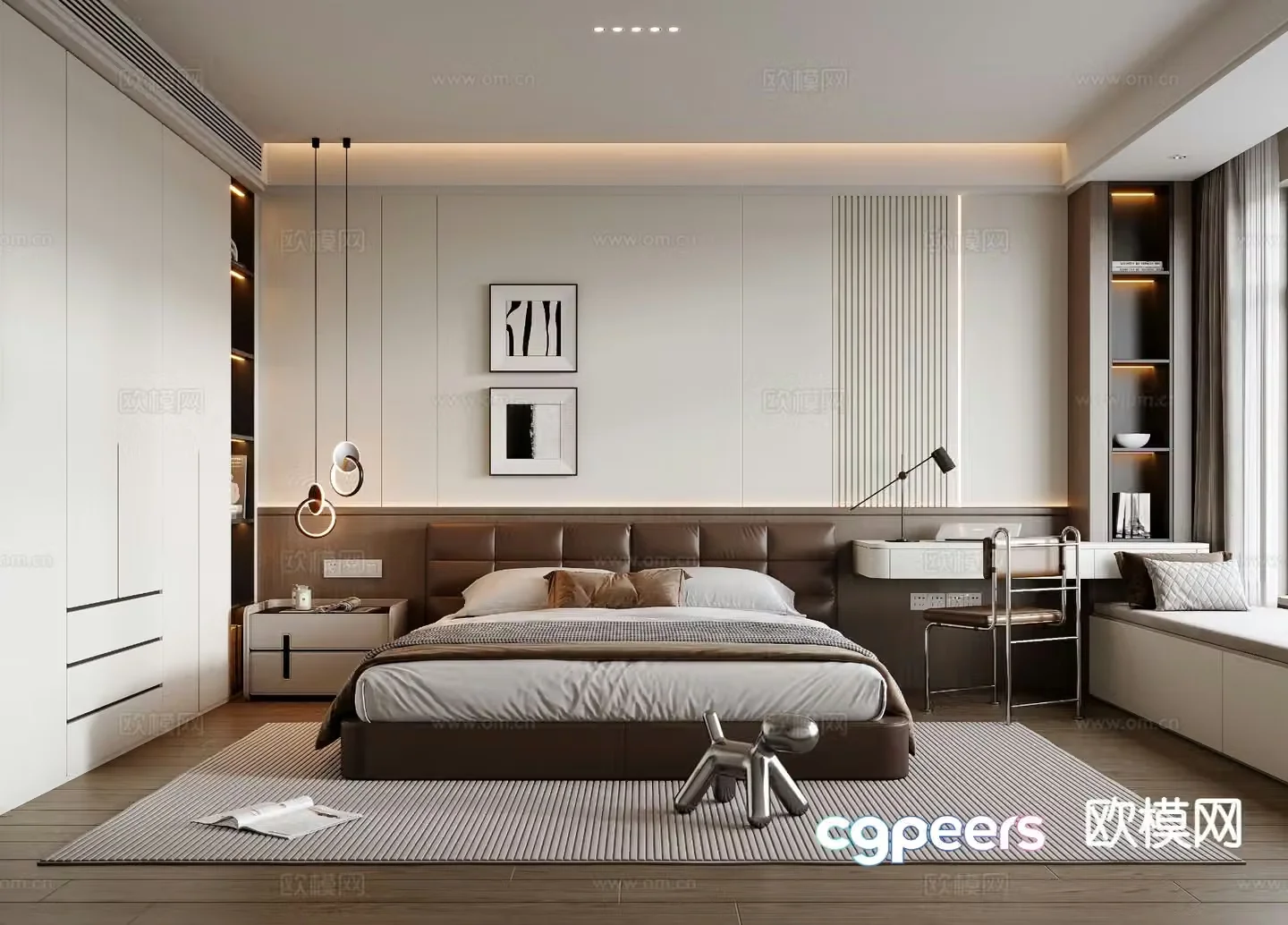 Italian style bedroom master bedroom 3d model