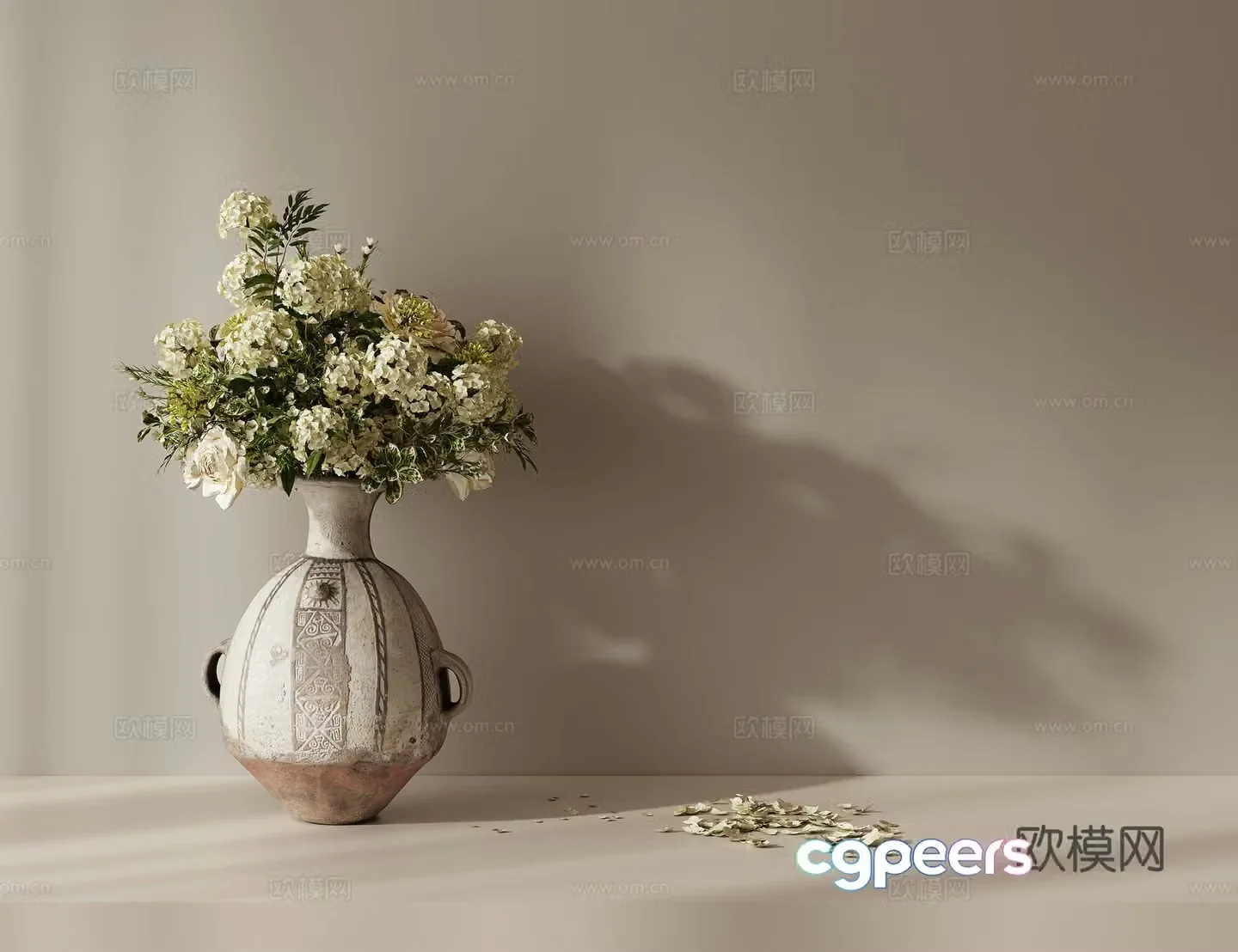 3D model of vase potted plants