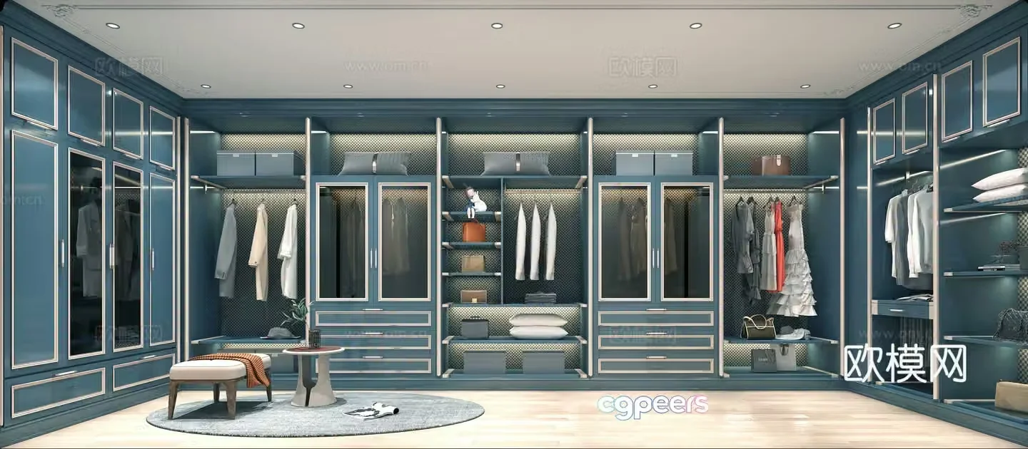 European style cloakroom 3d model