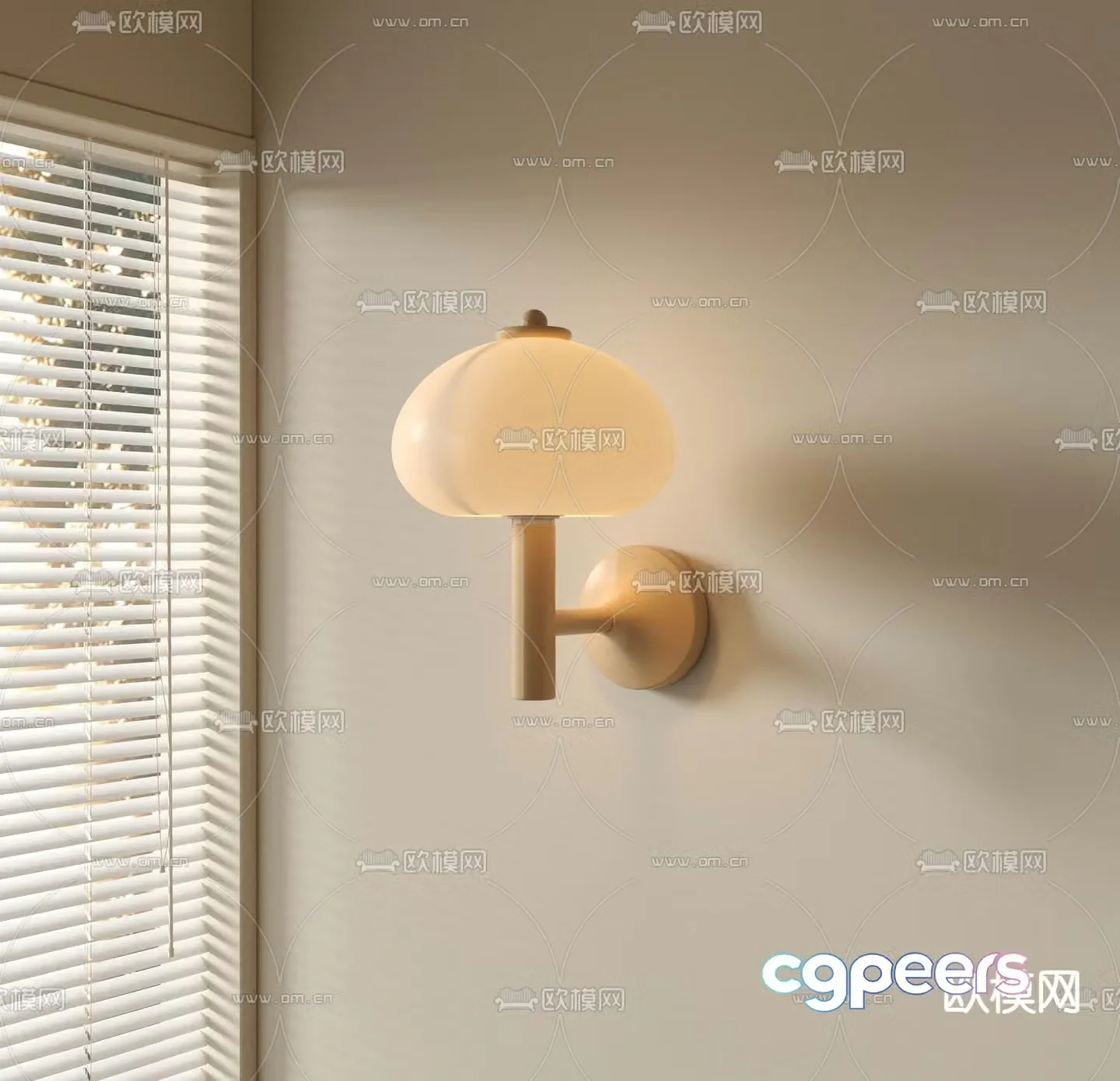 Cream style wall lamp 3d model