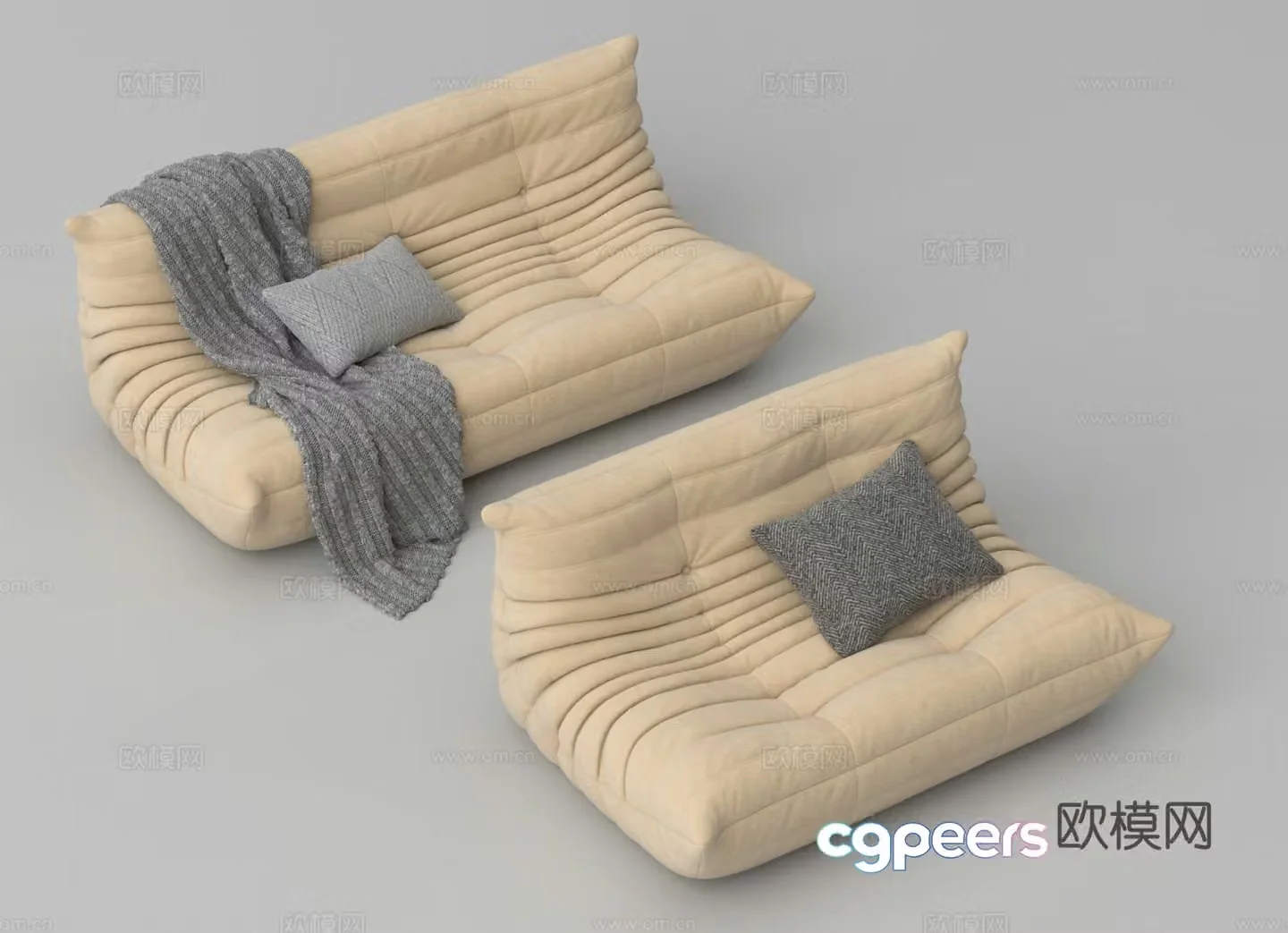 Lazy sofa blanket pillow 3d model