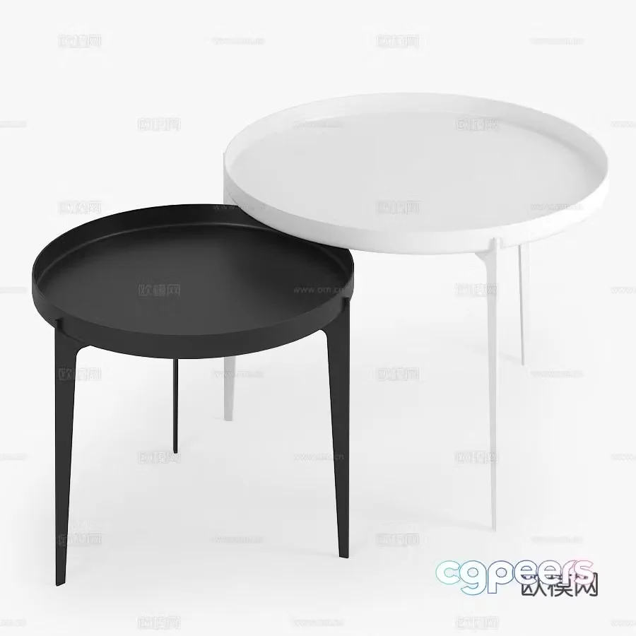 Illusion modern corner table side table round table table table 3d model