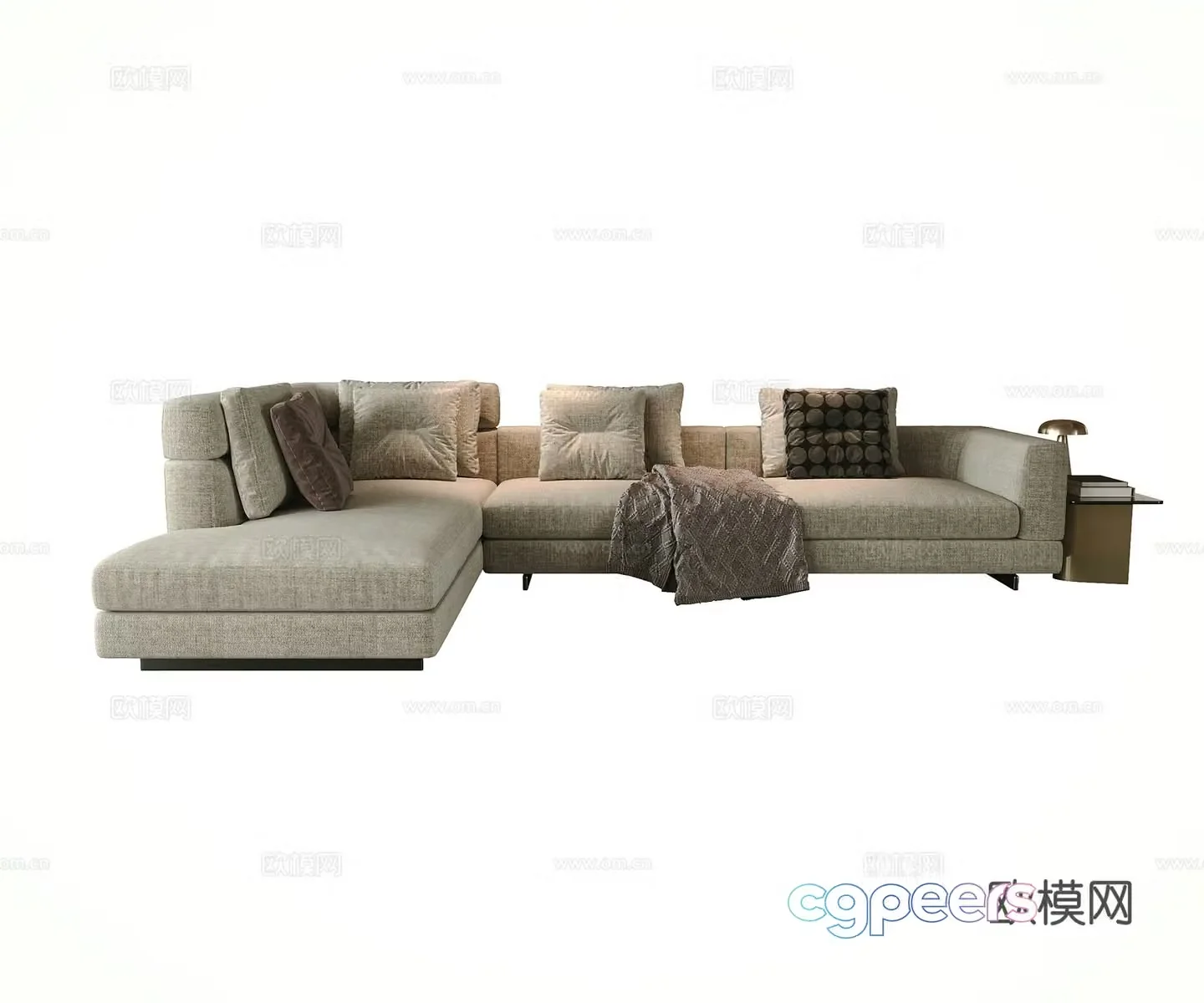 Modern minimalist multiplayer sofa 3d model