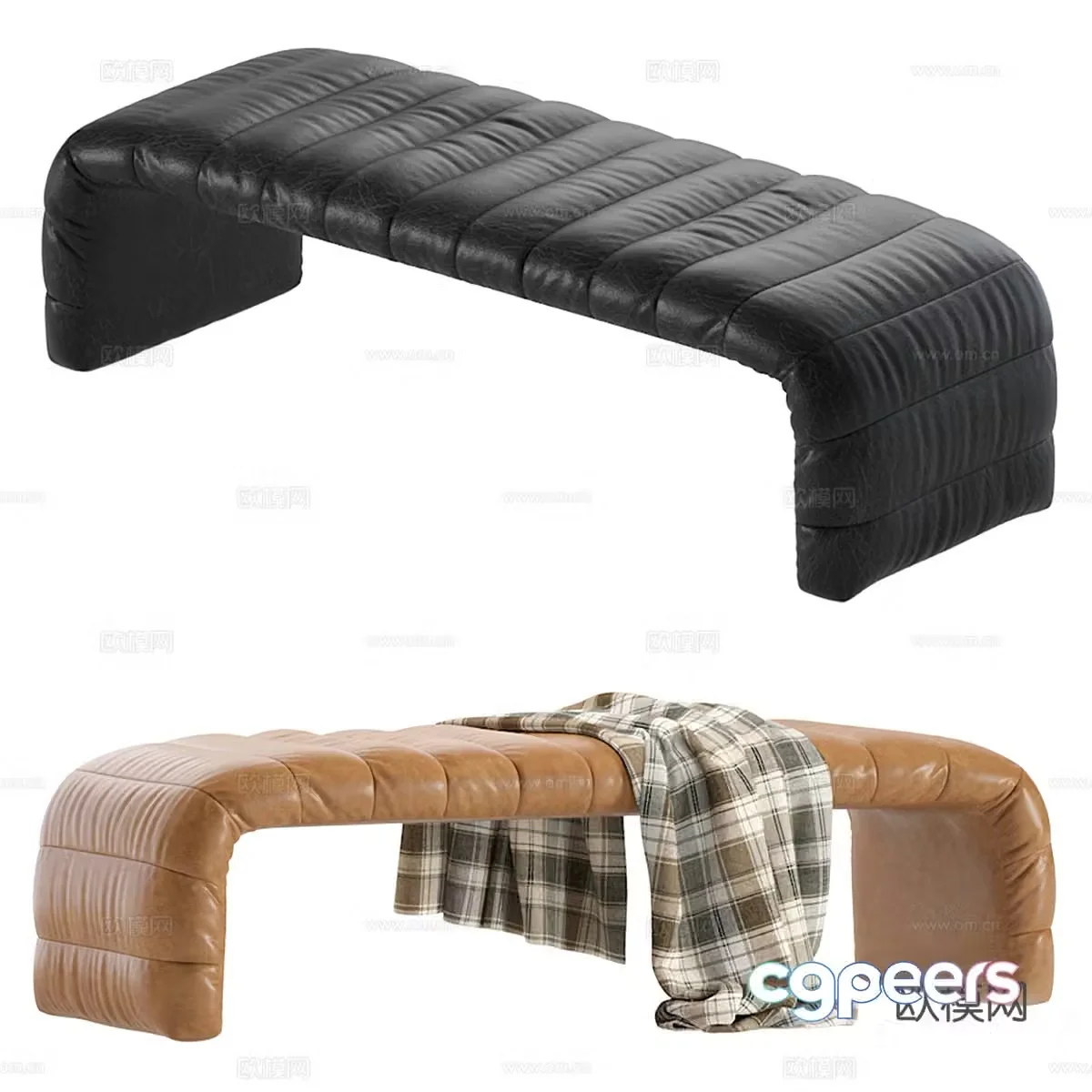 Modern Italian Coco Republic Westwood Bench 3D Model