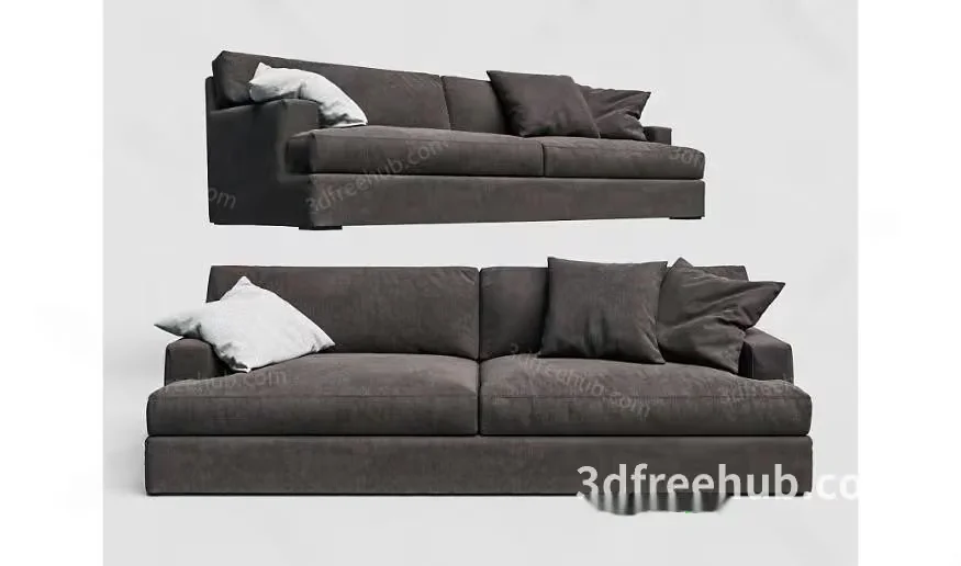Modern Gray Sofa 3D Model – 6946 – VRAY Render