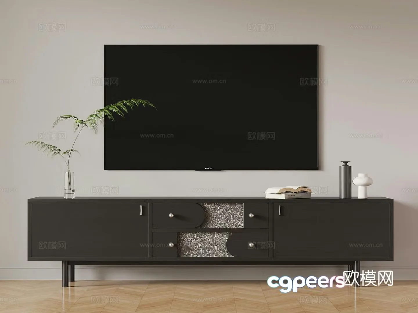 Modern Italian TV Cabinet 3D Model