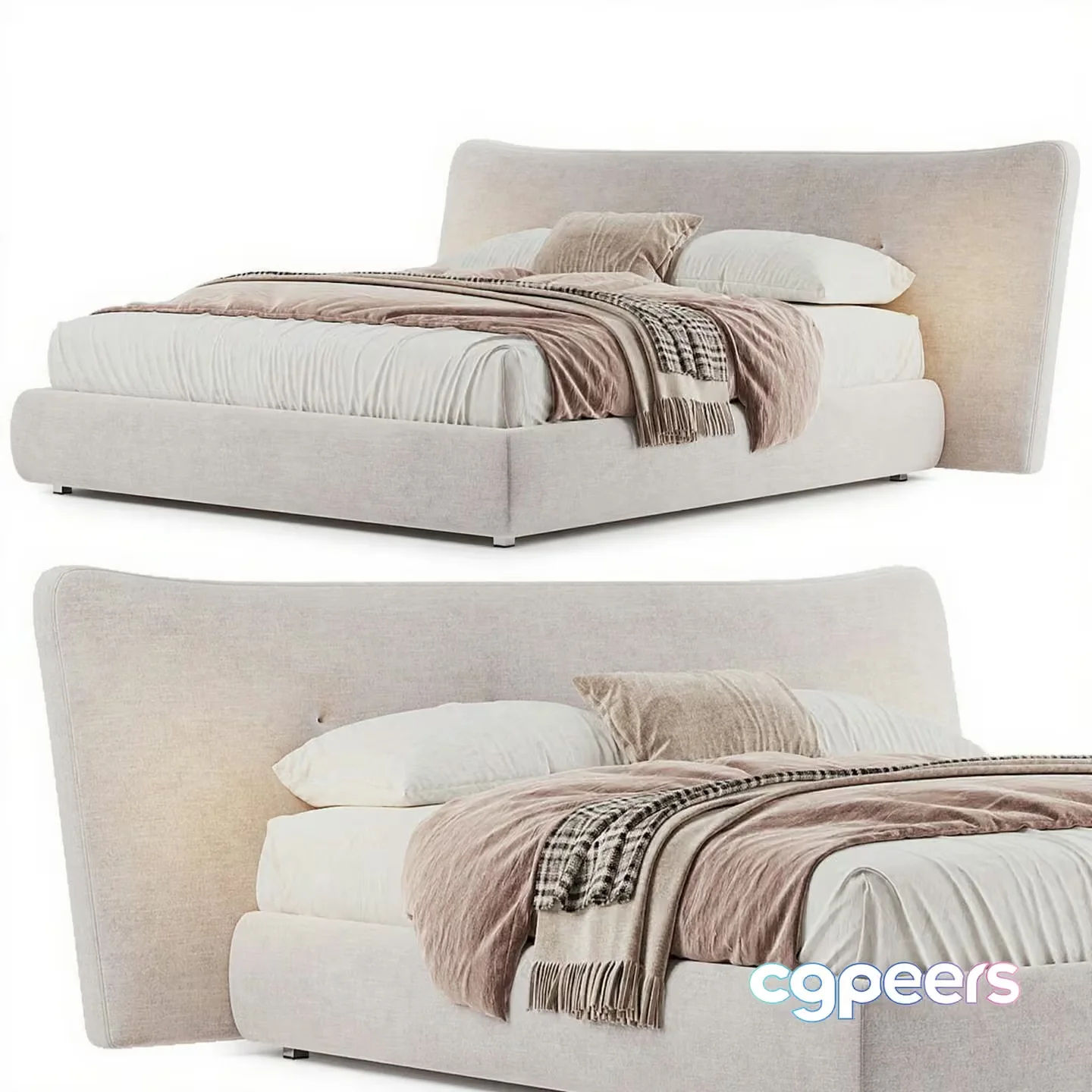 Modern Bed Frame 3D Model – 7955 – CORONA Render