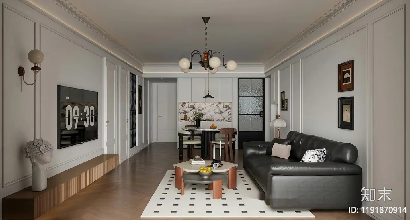 Modern Living Room 3D Model – 12663 – VRAY Render