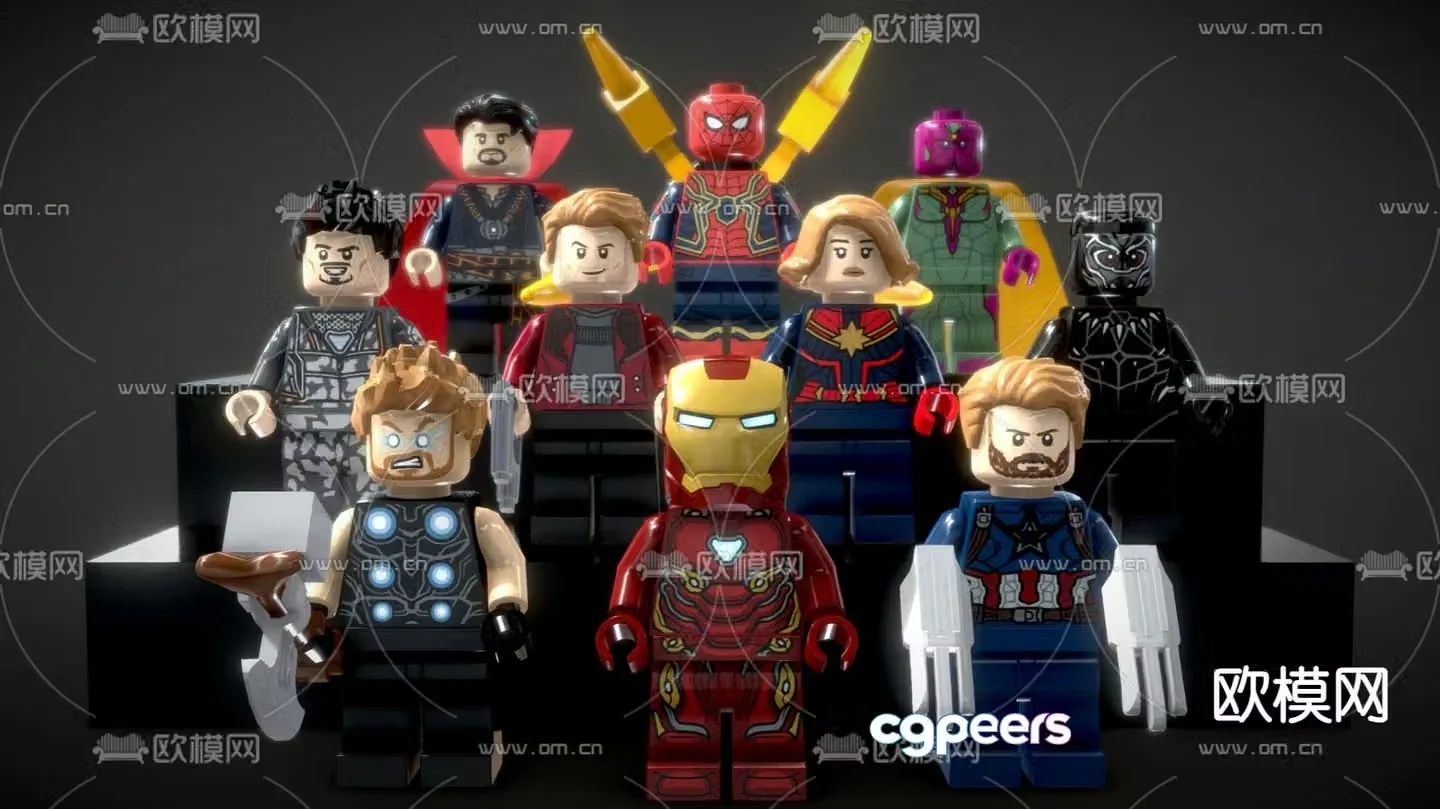 Figure Lego Building Blocks Doll Avengers Toy 3D Model