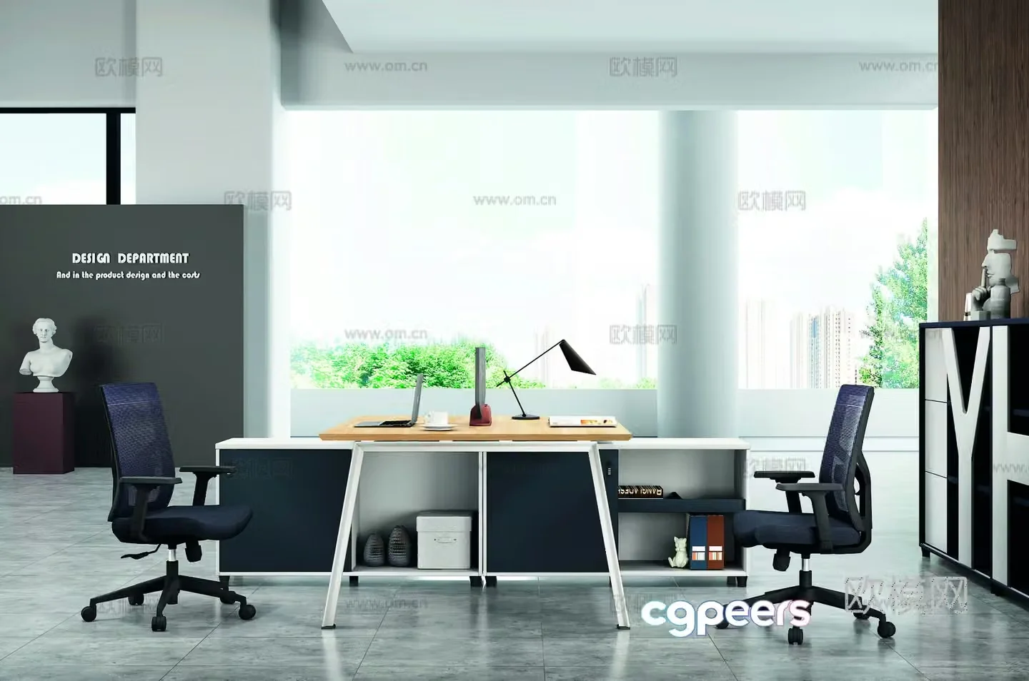 Modern public office 3d model