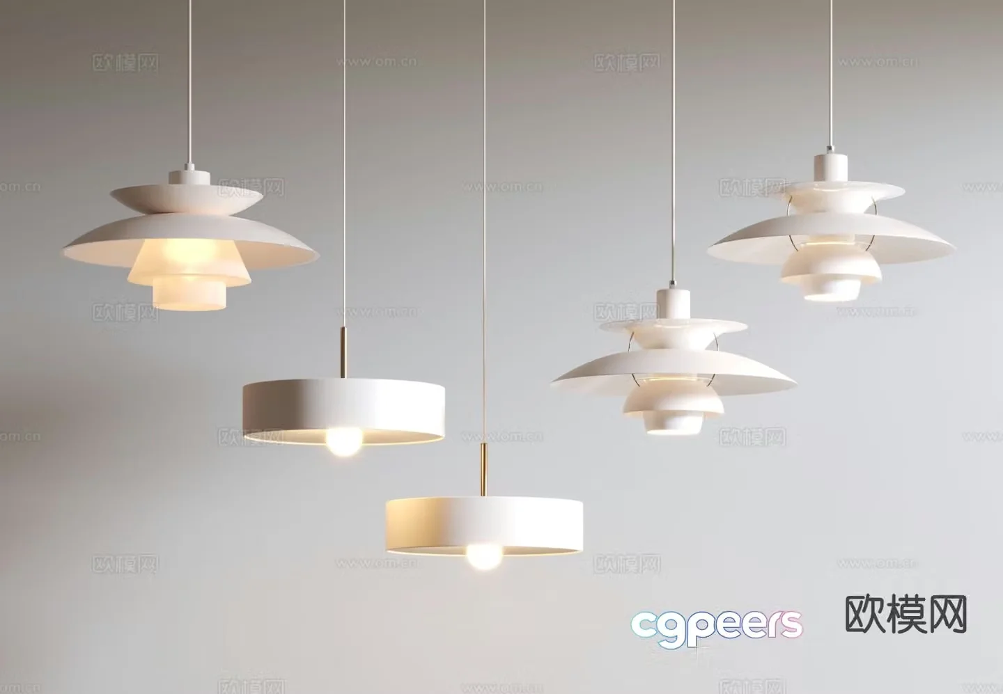 Cream style small chandelier 3d model