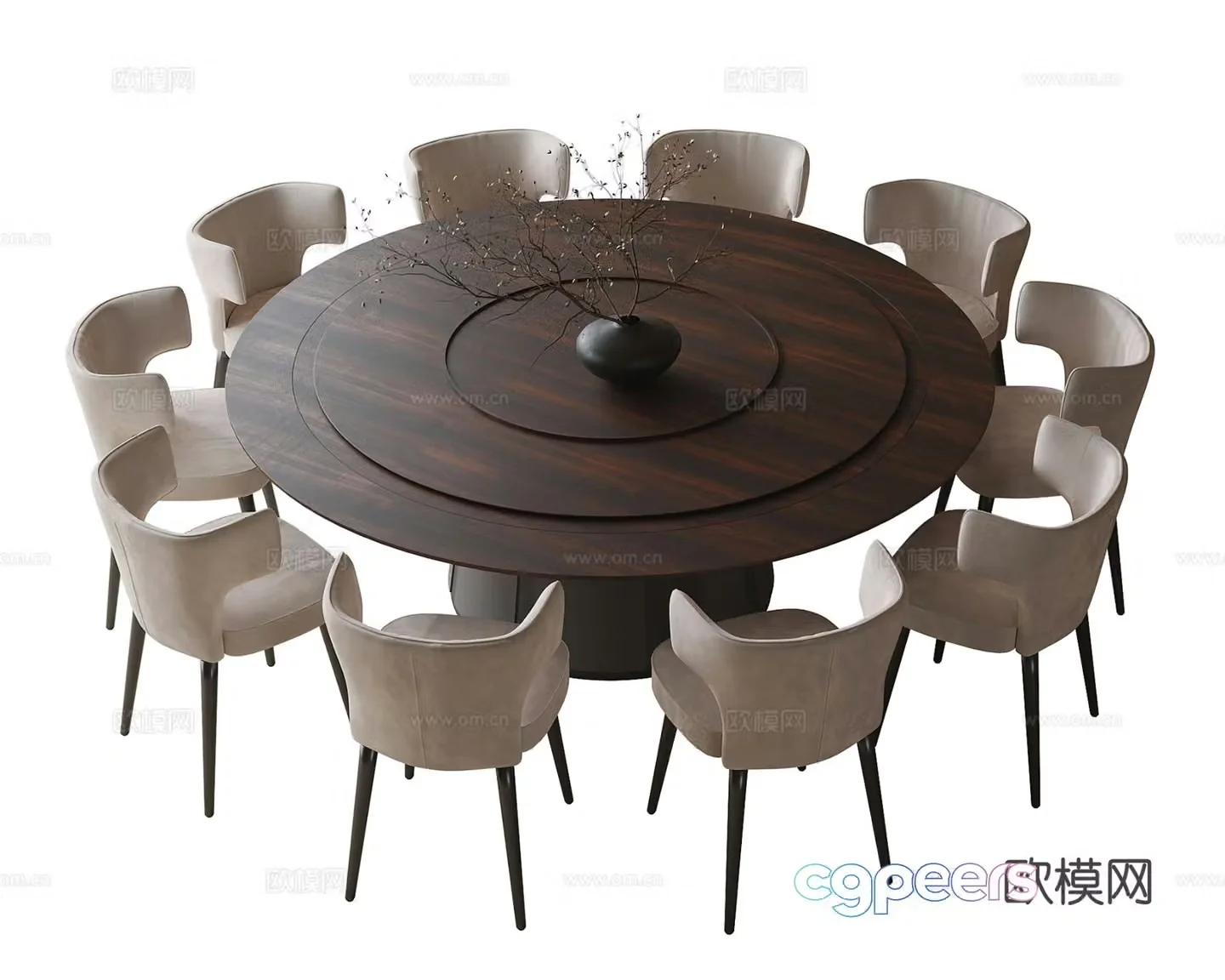 Modern box dining table and chairs large dining table and chairs 3d model