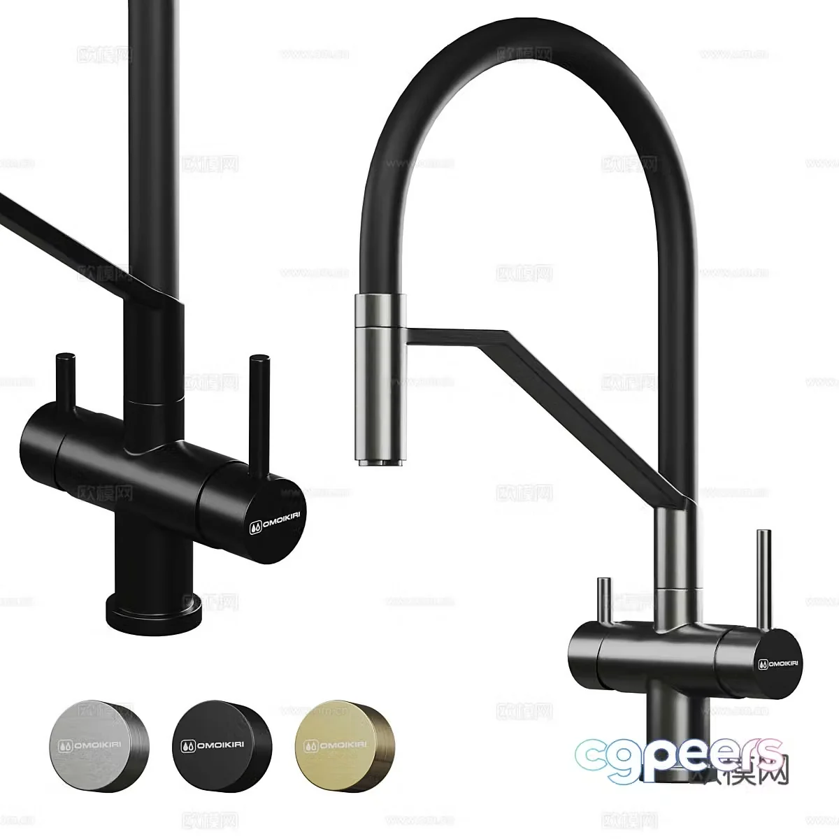 Modern Italian light luxury Omoikiri Akeno kitchen faucet 3D model