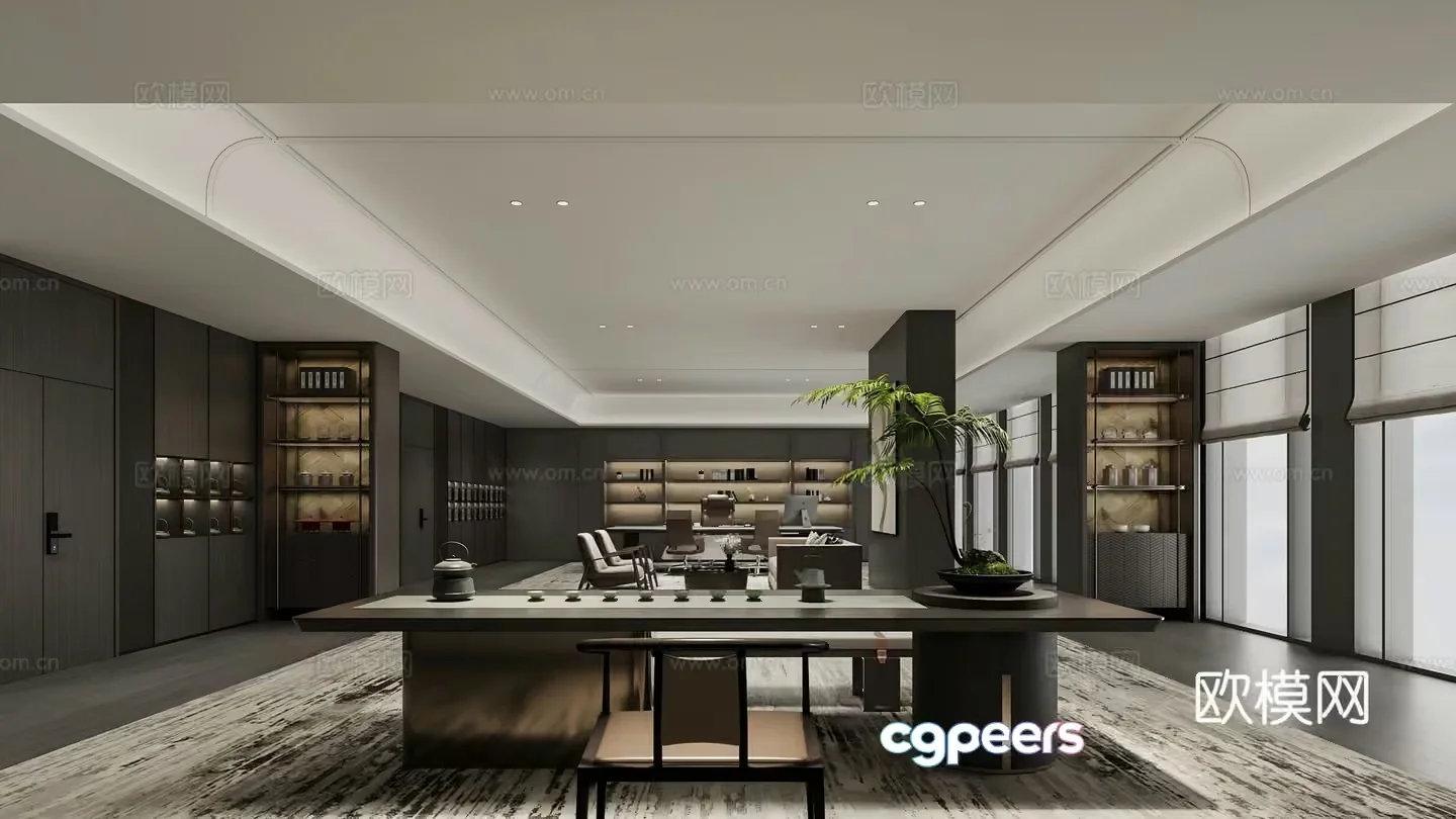 Modern Office Space 3D Model – 14682 – VRAY Render