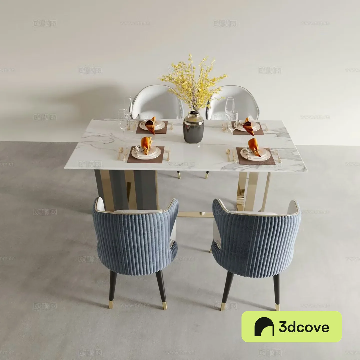 Modern dining table and chairs