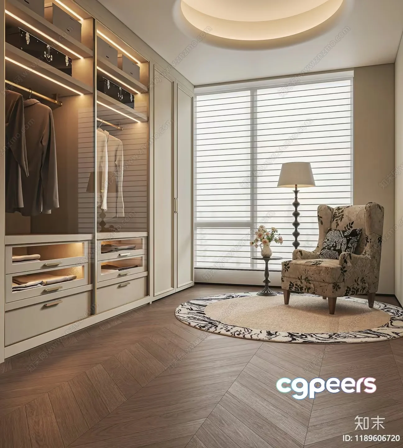 Modern Well-Lit Room 3D Model – 1487 – VRAY Render