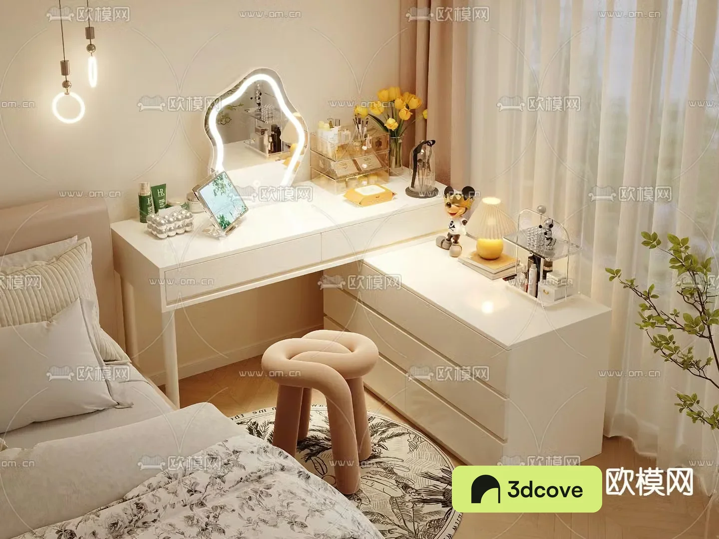 Cream style dresser