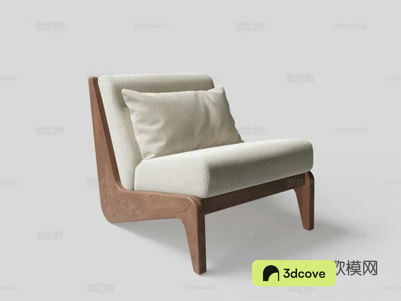 Modern solid wood fabric leisure chair