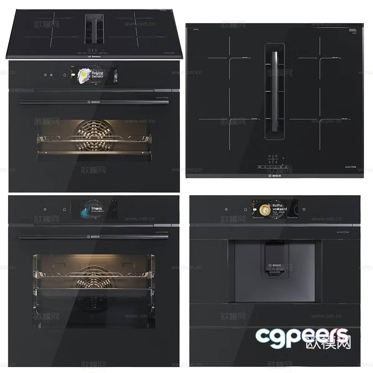 Home appliance combination oven microwave oven direct drinker water purifier disinfection cabinet stove induction stove 3D model