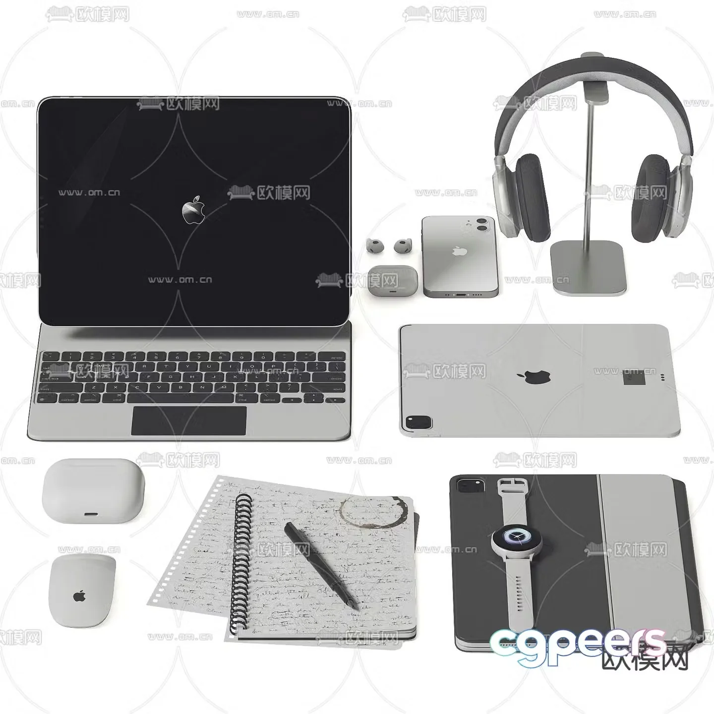 Office Supplies Desktop Decorations Computer Headphones 3D Model