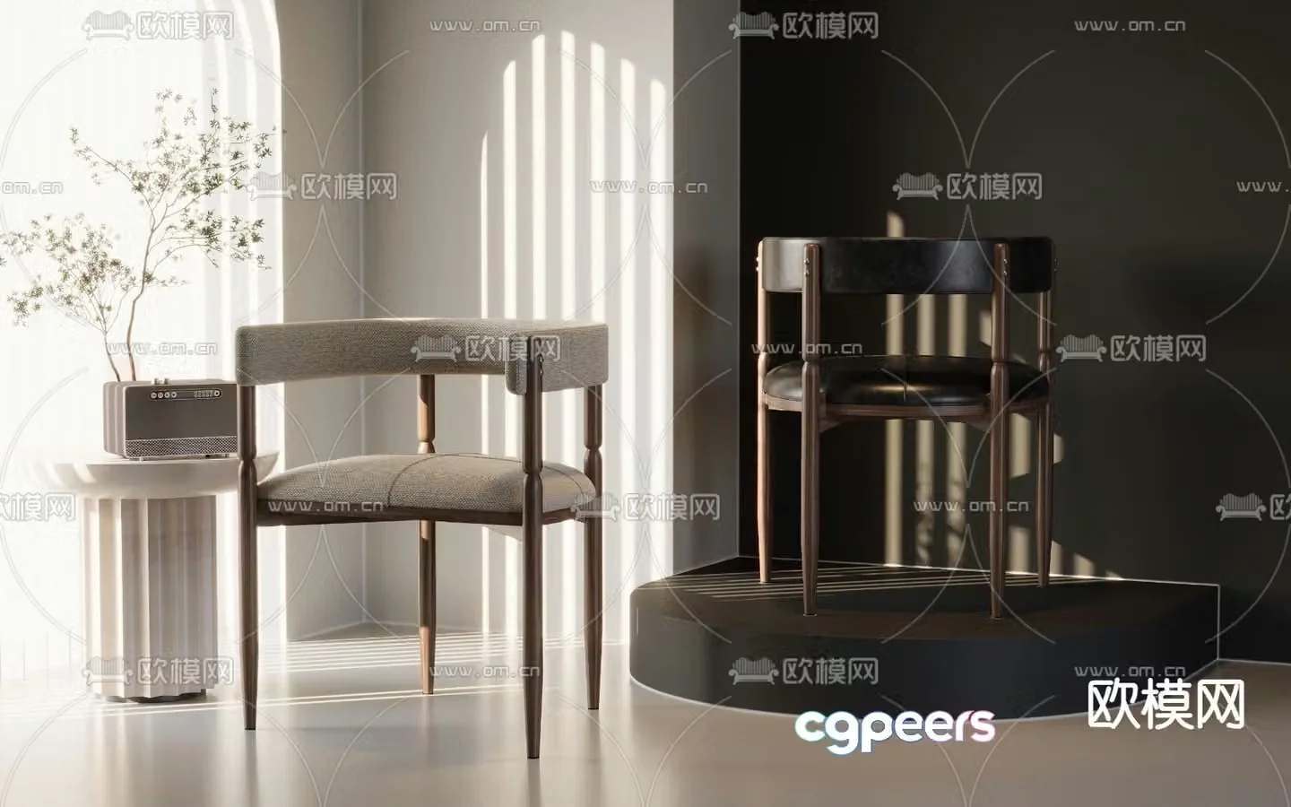 Wabi-sabi chair dining chair 3d model