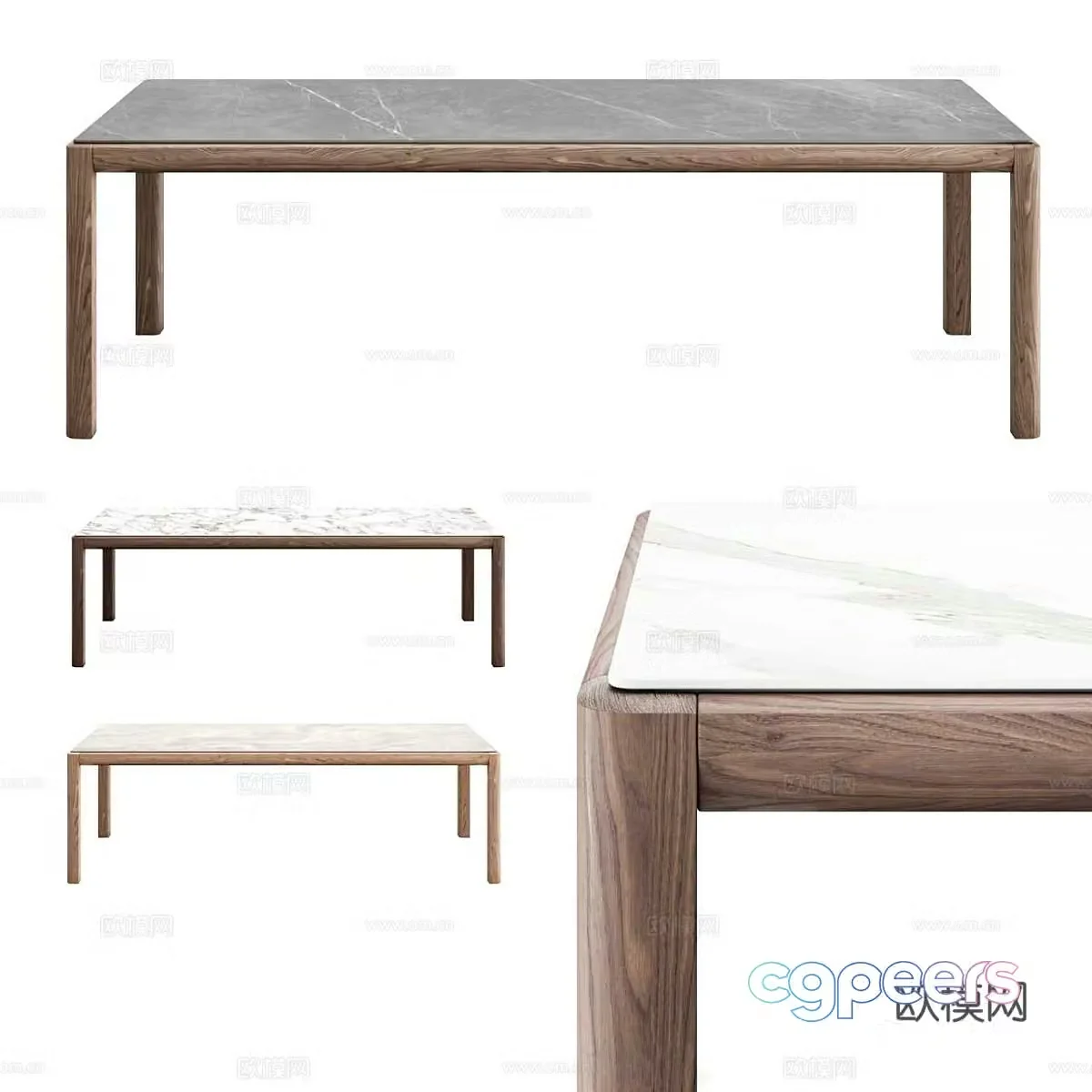 Nordic simple dining table dining table simple dining table table 3d model
