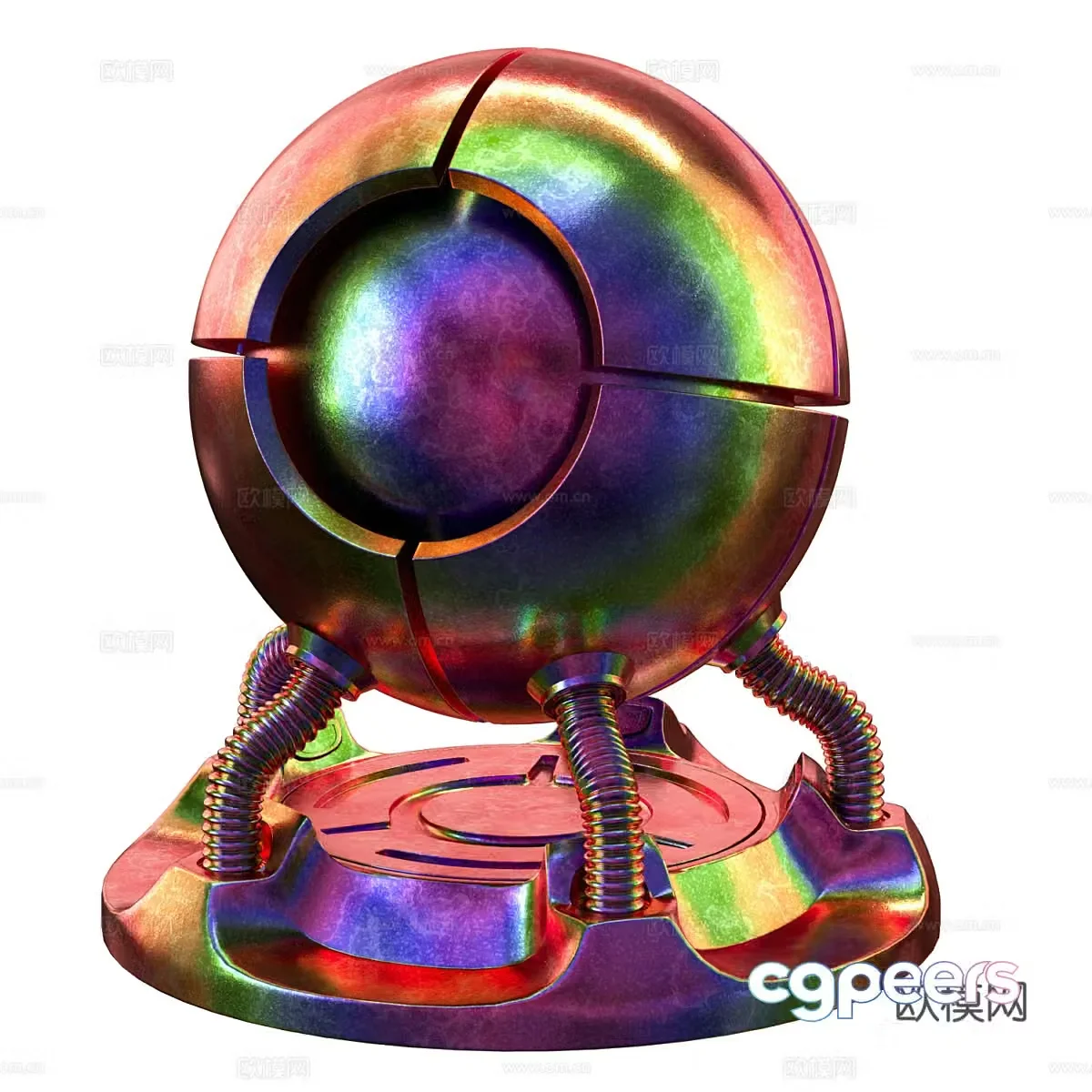 Rainbow metal material 3d model