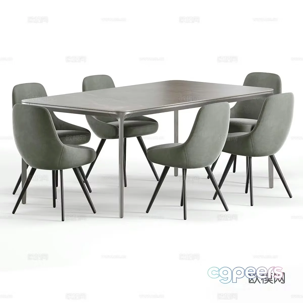 Dining table and chair Dining table and chair combination Dining chair Dining table 3D model