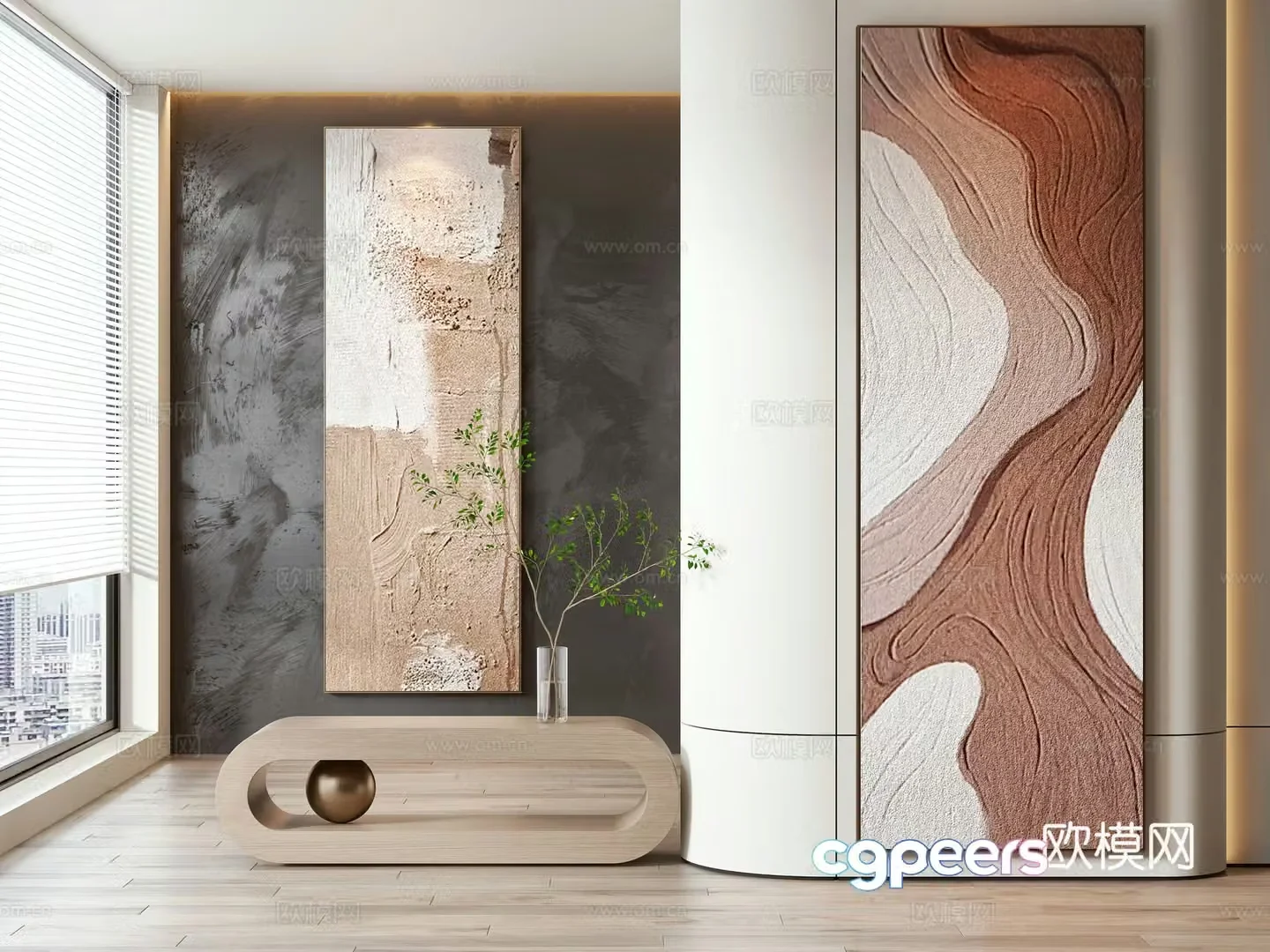 Modern hanging painting decorative painting 3d model