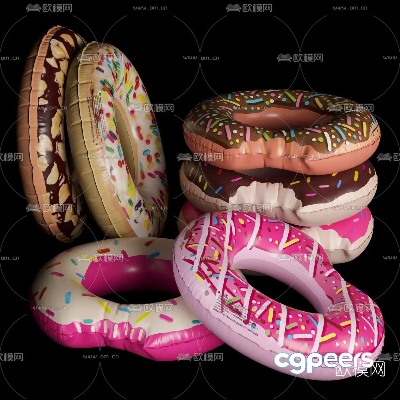 Modern children’s inflatable swimming ring 3d model