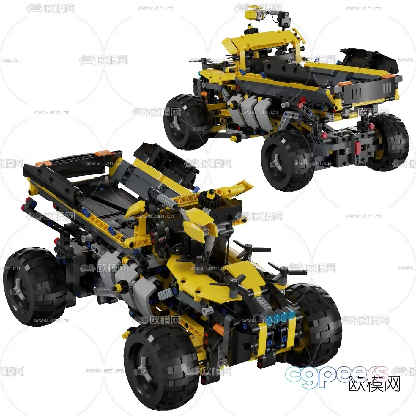 Modern building block children’s toy car 3d model