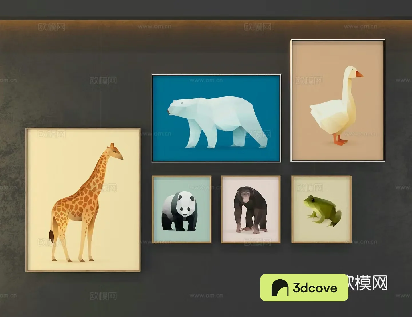Animal origami decoration painting