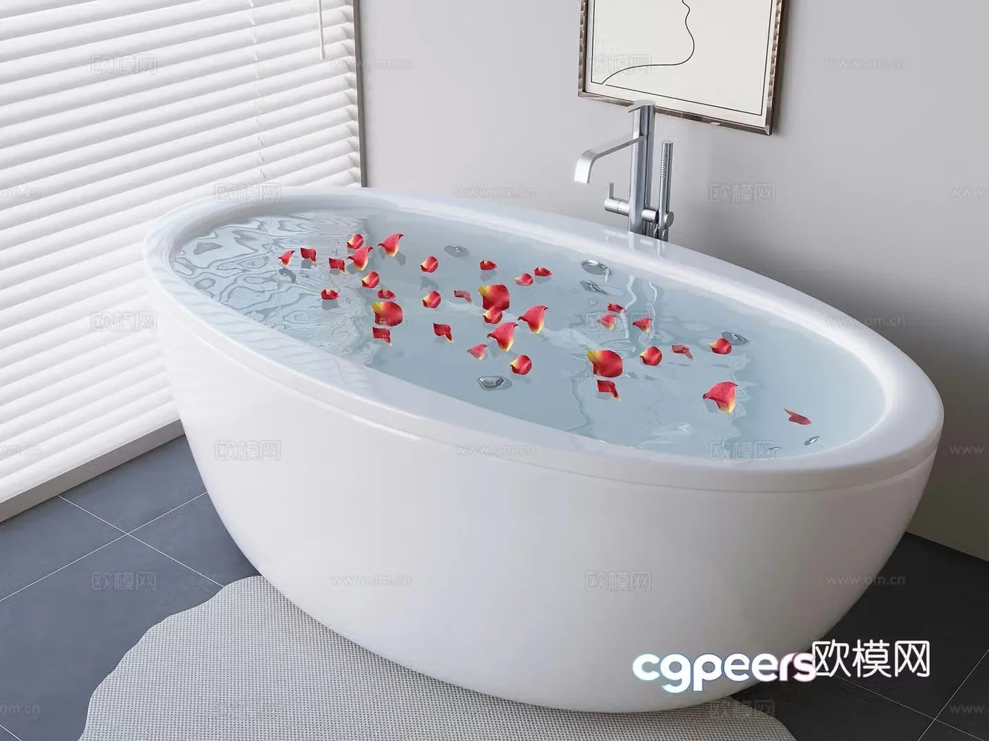 Freestanding bathtub bidet 3d model