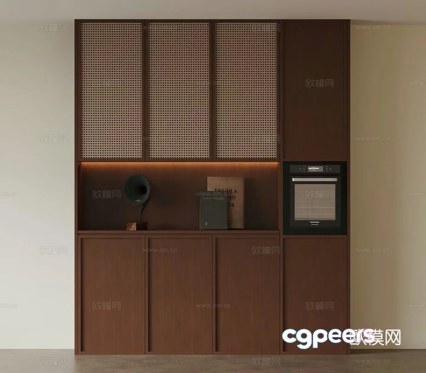 Middle-aged sideboard microwave oven ornament 3D model