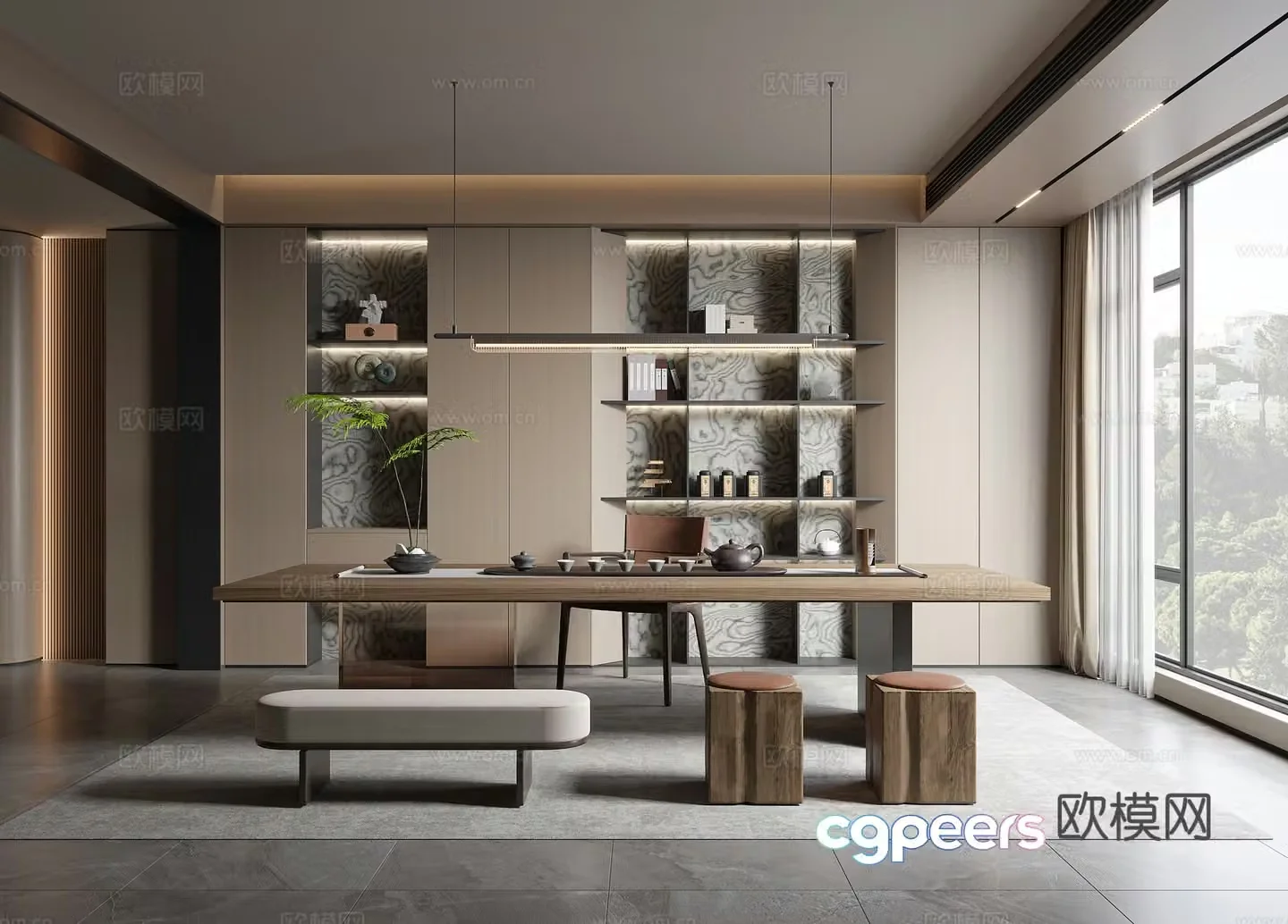 Modern Italian tea room 3d model
