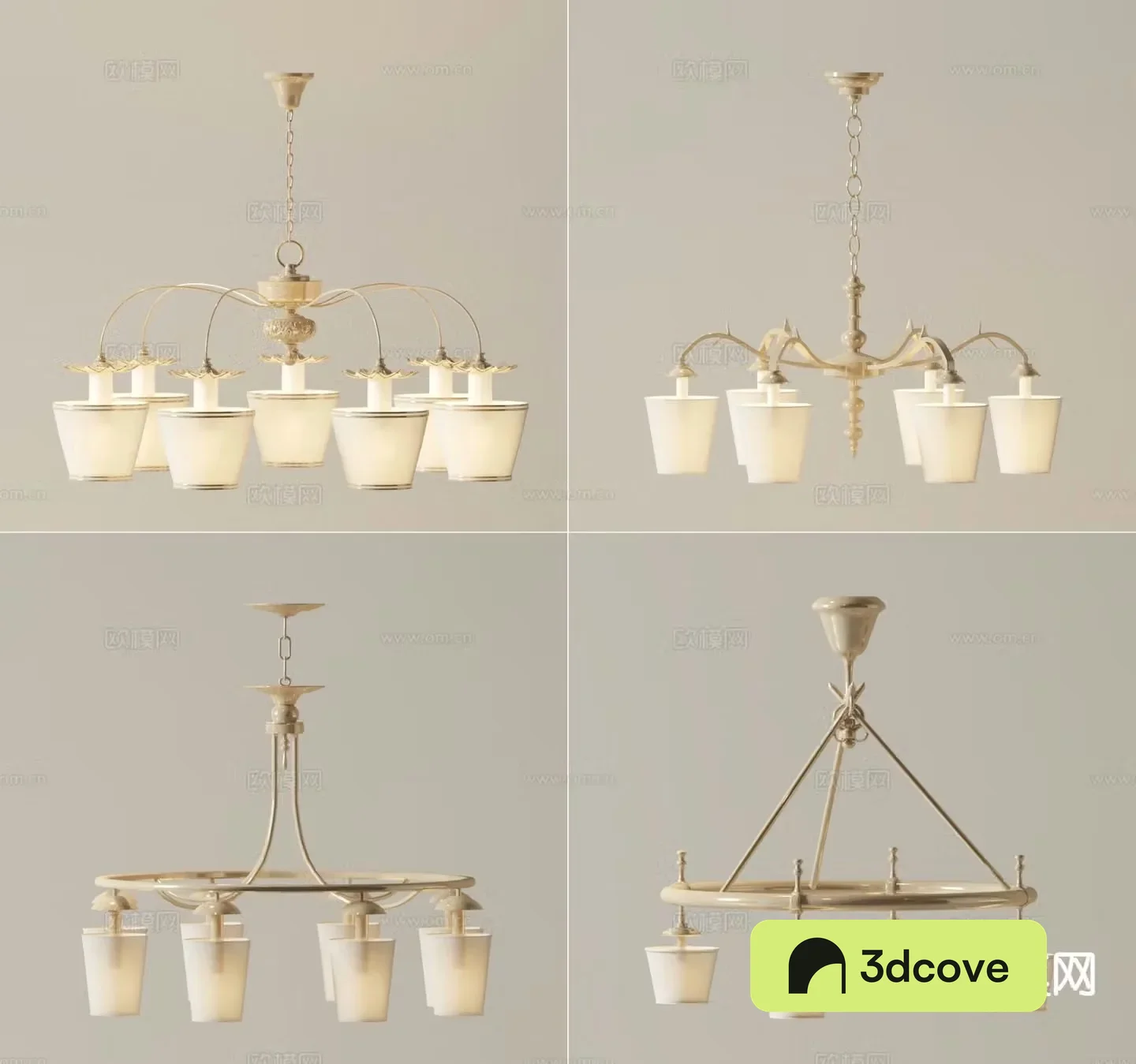 American multi-head chandelier
