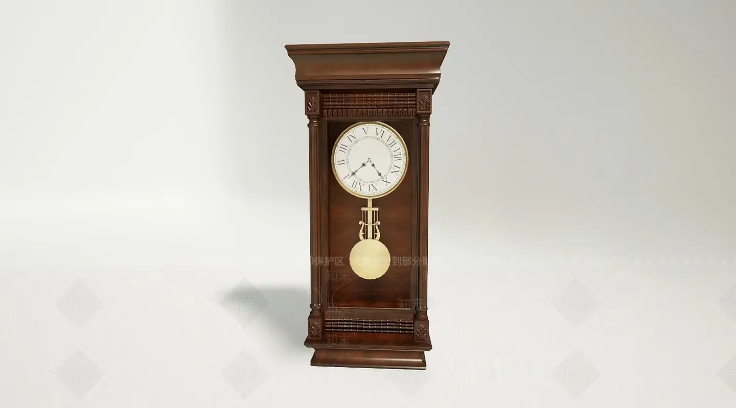 A Wooden Grandfather Clock 3D Model – 11892 – VRAY Render