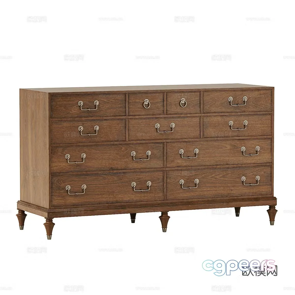 American chest of drawers side cabinet 3d model