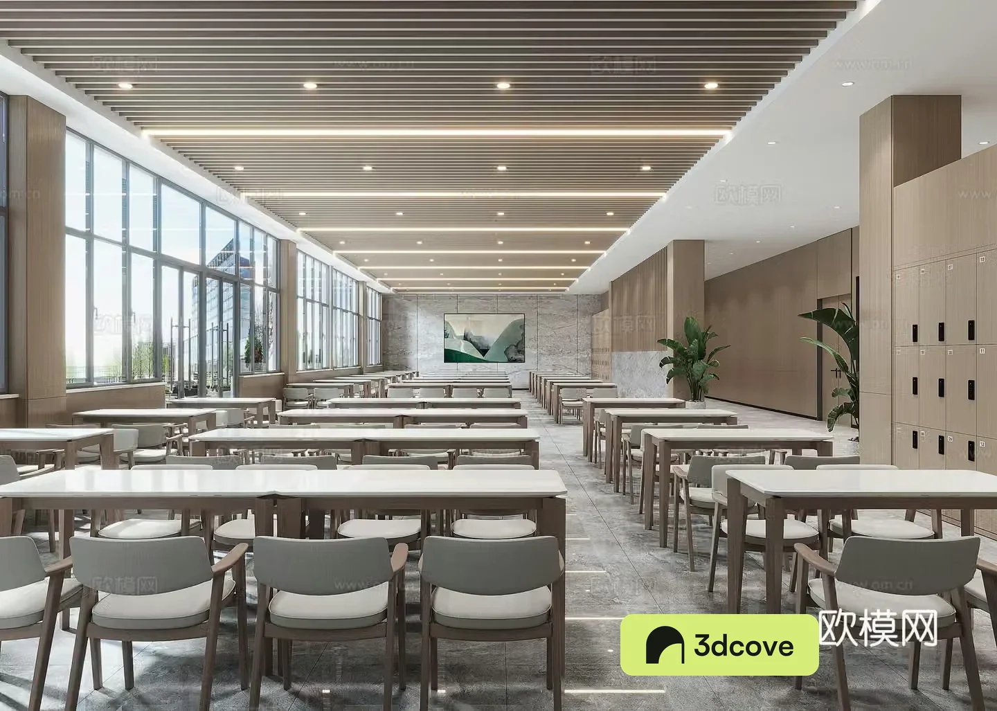 Modern cafeteria employee restaurant